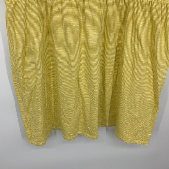 Old Navy Dress T-Shirt Waist Defined Slub Knit Mini Yellow Stripe - Picture 6 of 12